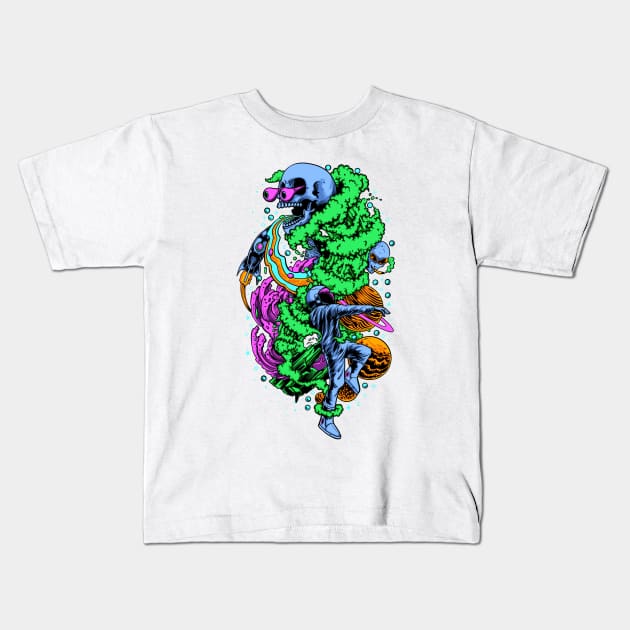 Trippy party Kids T-Shirt by phsycartwork